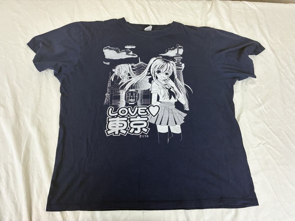 Vinyl Icons Tokyo Love Style Blue Graphic T-Shirt Anime Schoolgirl L